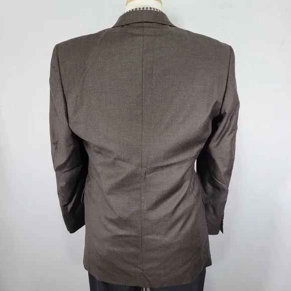 Murano Men's Sport Coat‎ Blazer Three Button Brown Wool Made in Italy Size 39R